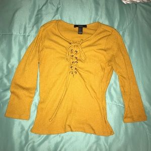 Yellow Forever 21 mid sleeve top